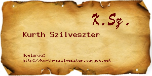 Kurth Szilveszter névjegykártya